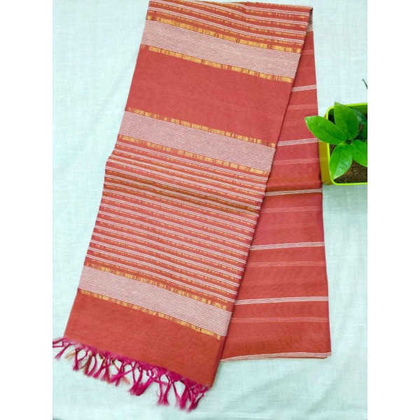 Jute linen cotton saree