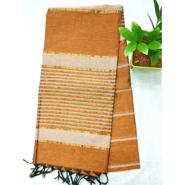 Jute linen cotton saree