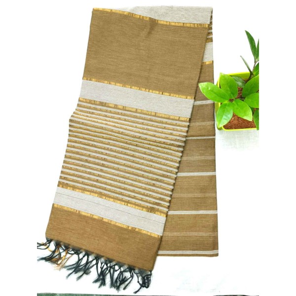 Jute linen cotton saree